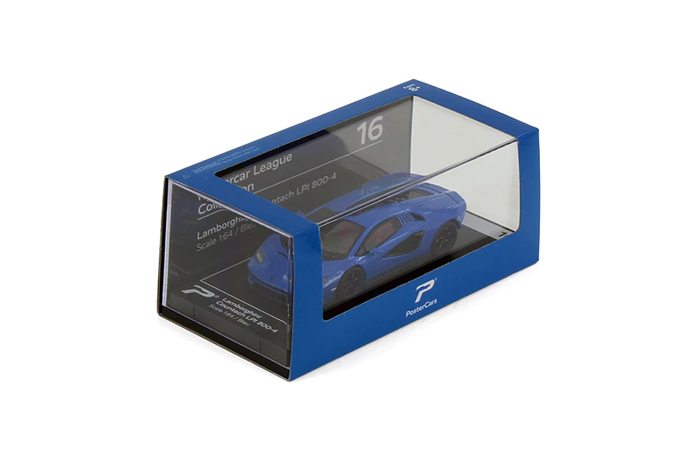 Box of 36 Lamborghini Countach LPI 800-4, Blue - Kinsmart H16 - 1/64 Scale Diecast Model Toy Cars