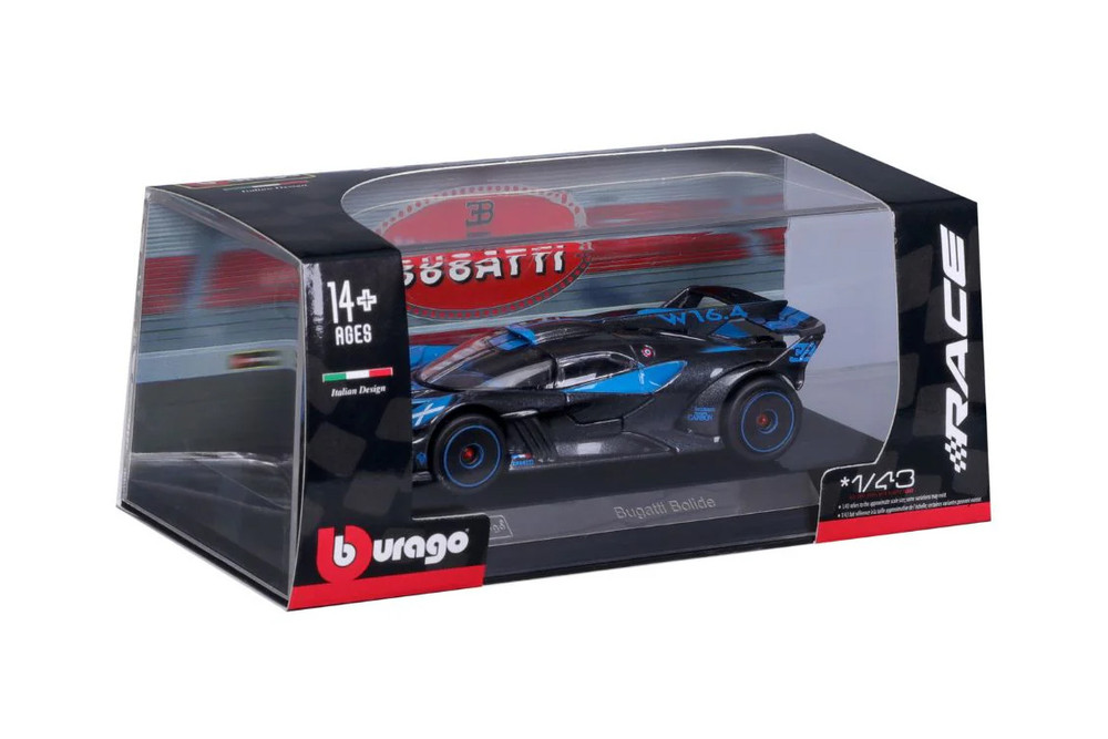 2020 Bugatti Bolide, Blue - Bburago 18-38306BU - 1/43 Scale Diecast Model Toy Car
