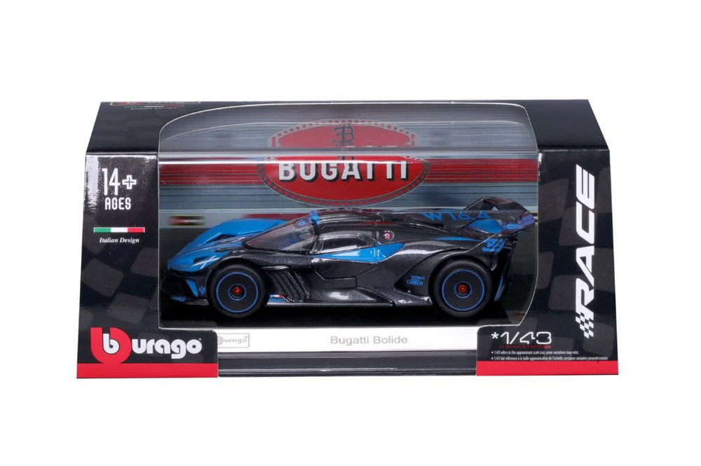 2020 Bugatti Bolide, Blue - Bburago 18-38306BU - 1/43 Scale