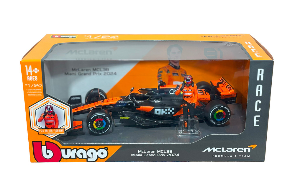 2024 McLaren MCL38 F1 Team w/Driver Figure, #81 Oscar Piastri