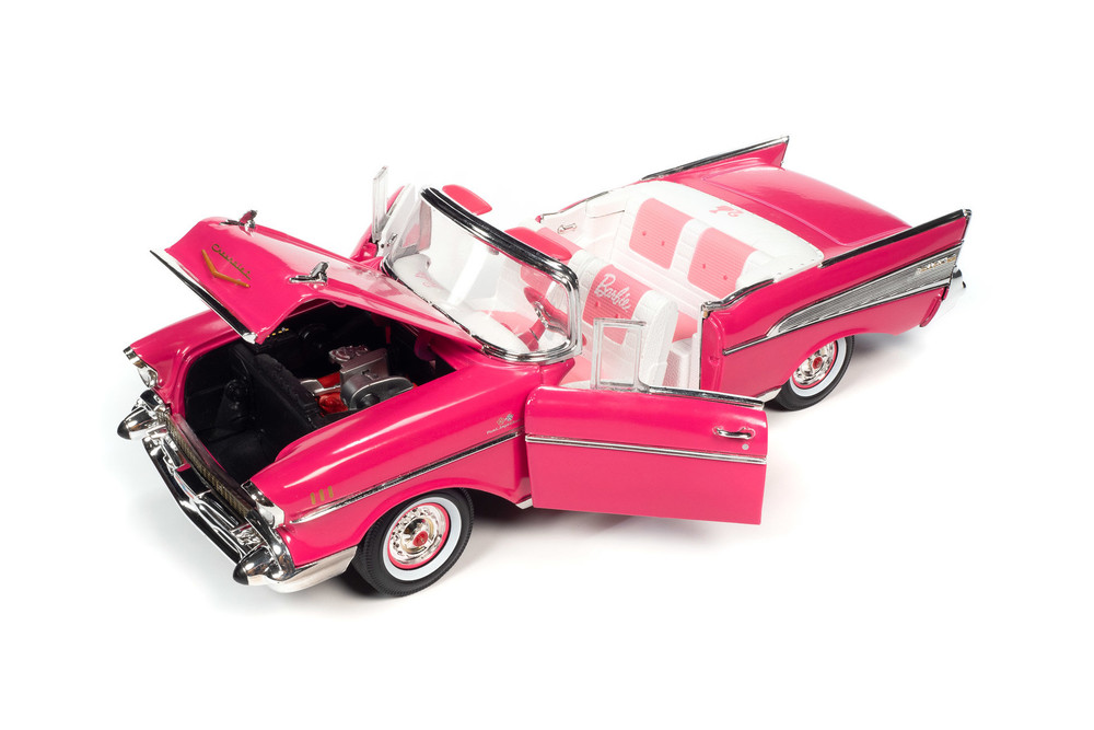 1957 Chevrolet Bel Air ミニカー Barbie 2-Pack 1957 Chevy Bel Air Convertible, Blue/Pink - Auto