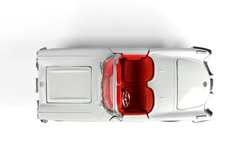 1959 Chevy Corvette Convertible, White w/Red Interior - Showcasts 77216WR - 1/24 Scale Diecast Model Toy Car