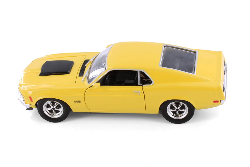 1970 Ford Mustang Boss 429 Hardtop, Yellow - Showcasts 77303YL - 1/24 Scale Diecast Model Toy Car