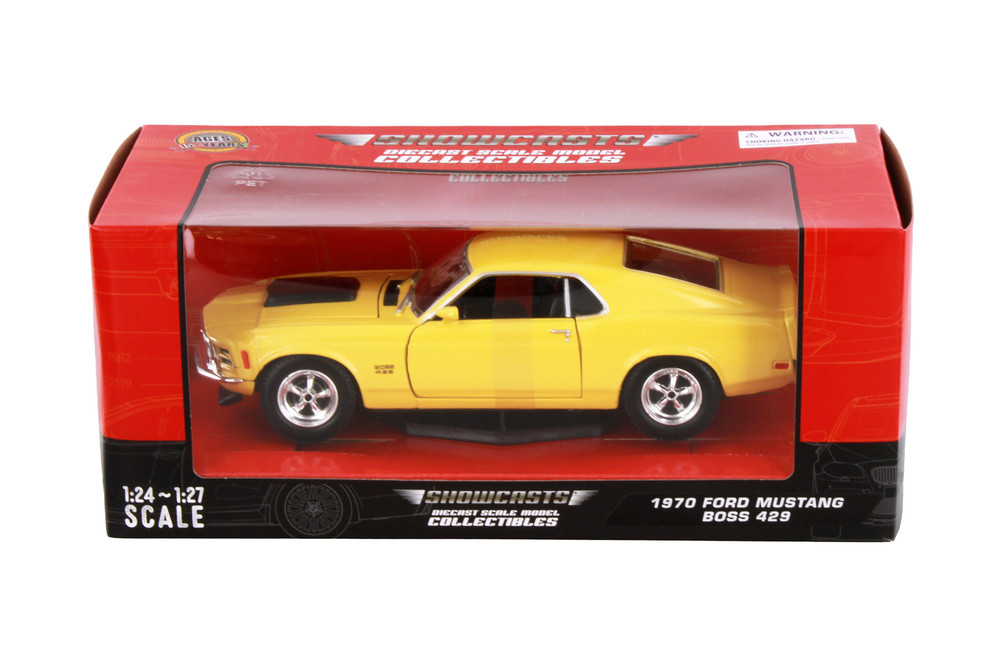 1970 Ford Mustang Boss 429 Hardtop, Yellow - Showcasts 77303YL - 1