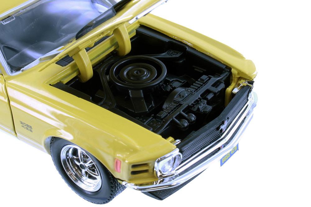 1970 Ford Mustang Boss 429 Hardtop, Yellow - Showcasts 77303YL - 1/24 Scale Diecast Model Toy Car