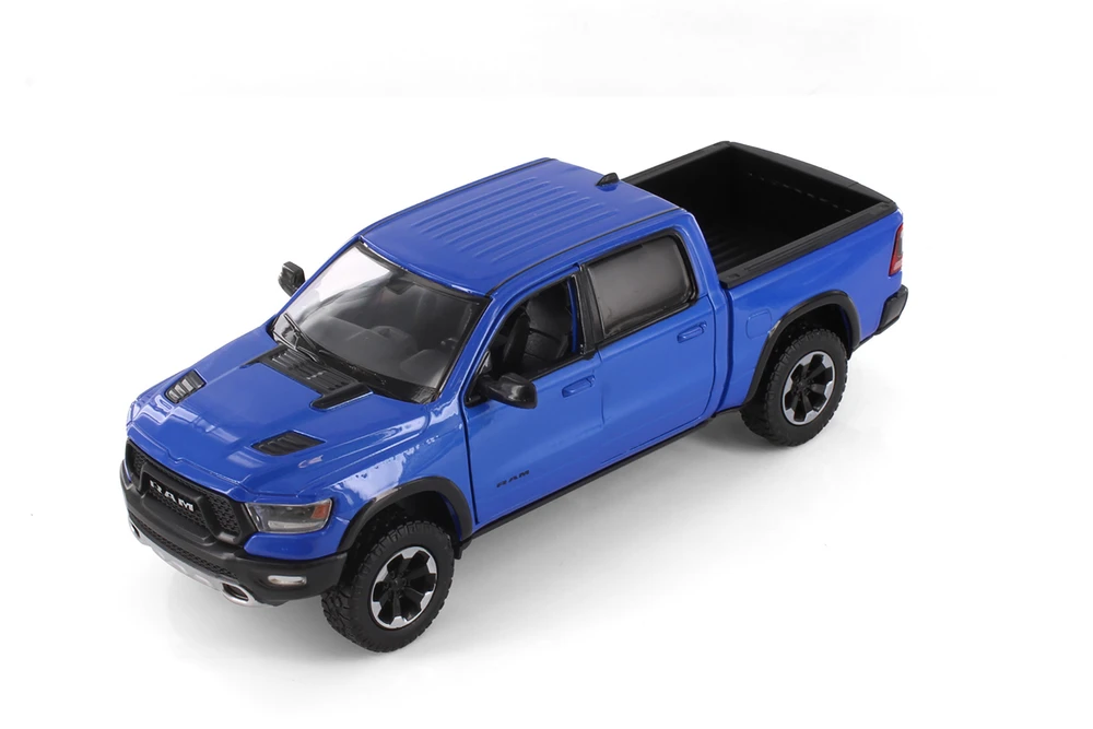 2019 Dodge Ram 1500 Crew Cab Rebel Pickup Truck, Blue - Showcasts 71358BU - 1/27 Scale Diecast Model Toy Car