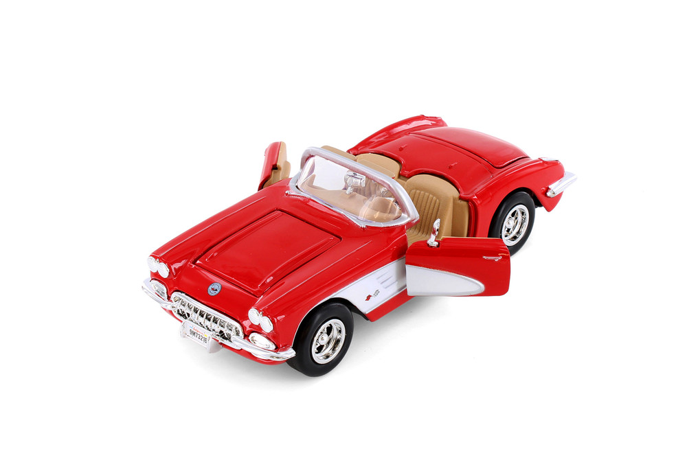 1959 Chevy Corvette Convertible, Red - Showcasts 77216R - 1/24 Scale Diecast Model Toy Car