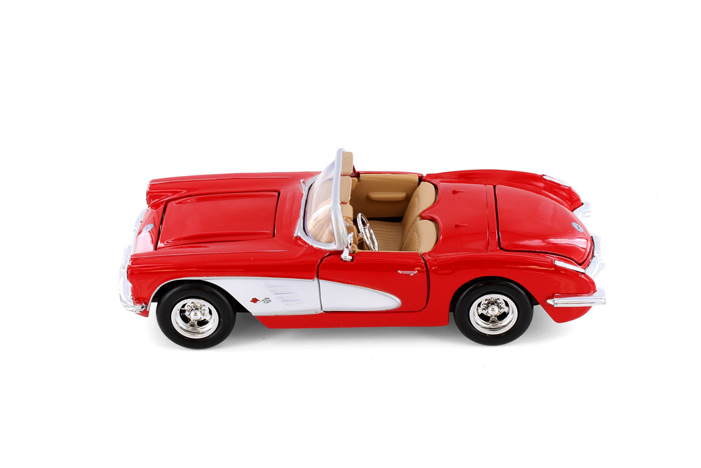1959 Chevy Corvette Convertible, Red - Showcasts 77216R - 1/24 Scale Diecast Model Toy Car