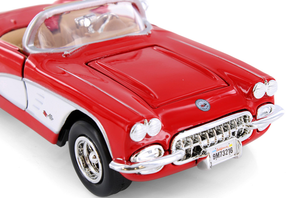 1959 Chevy Corvette Convertible, Red - Showcasts 77216R - 1/24 Scale Diecast Model Toy Car