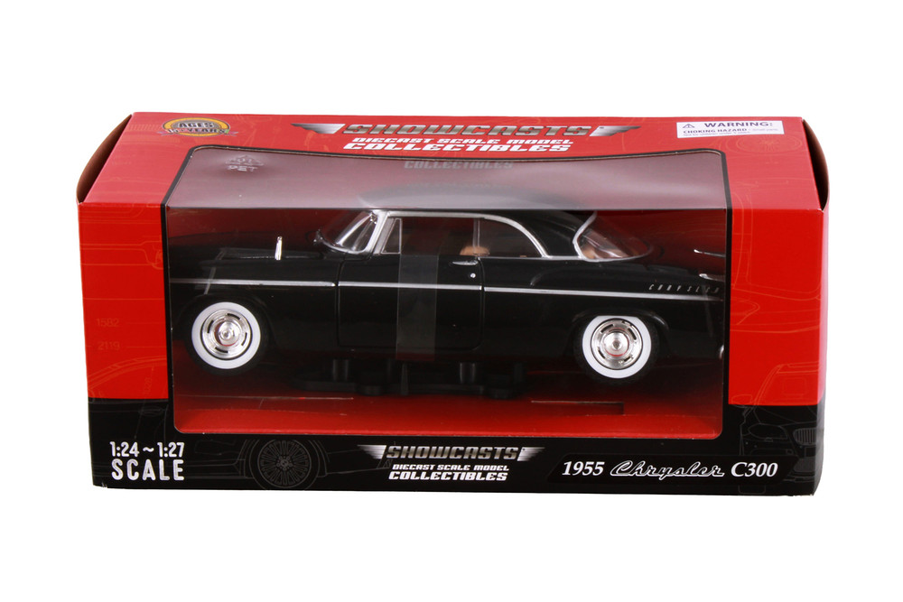 1955 Chrysler C300 Hardtop, Black - Showcasts 77302BK - 1/24 Scale Diecast Model Toy Car