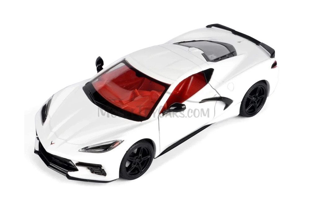 2020 Chevy® Corvette® C8 Stingray Hardtop, White - Showcasts® 71360WT - 1/24 Scale Diecast Model Toy Car