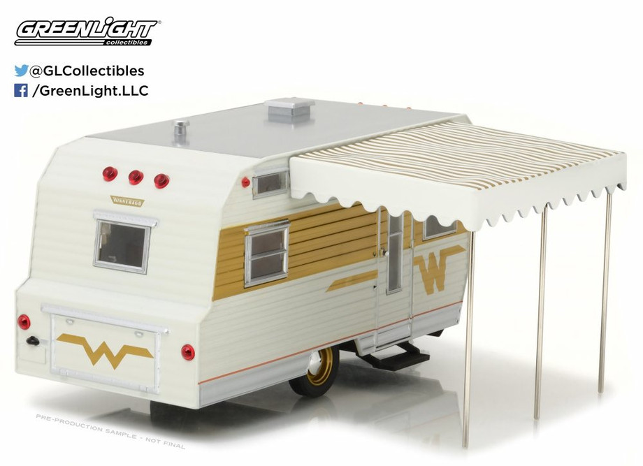 1964 Winnebago 216 Trailer, White w/Gold - Greenlight 18420B