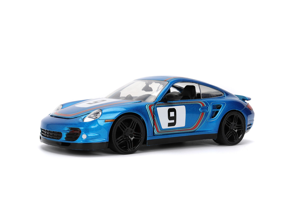 Porsche 911 Turbo (997) #9, Blue - Jada Toys 36372 - 1/24 Scale
