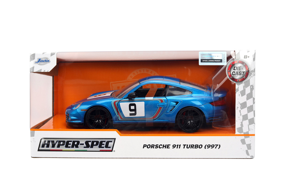 Porsche 911 Turbo (997) #9, Blue - Jada Toys 36372 - 1/24 Scale