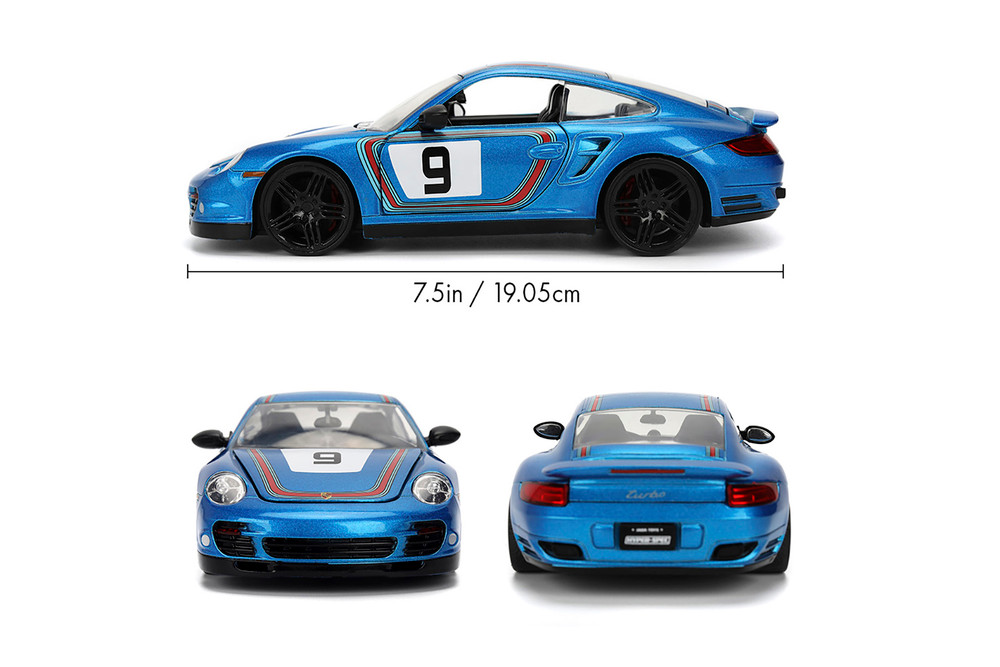 Porsche 911 Turbo (997) #9, Blue - Jada Toys 36372 - 1/24 Scale