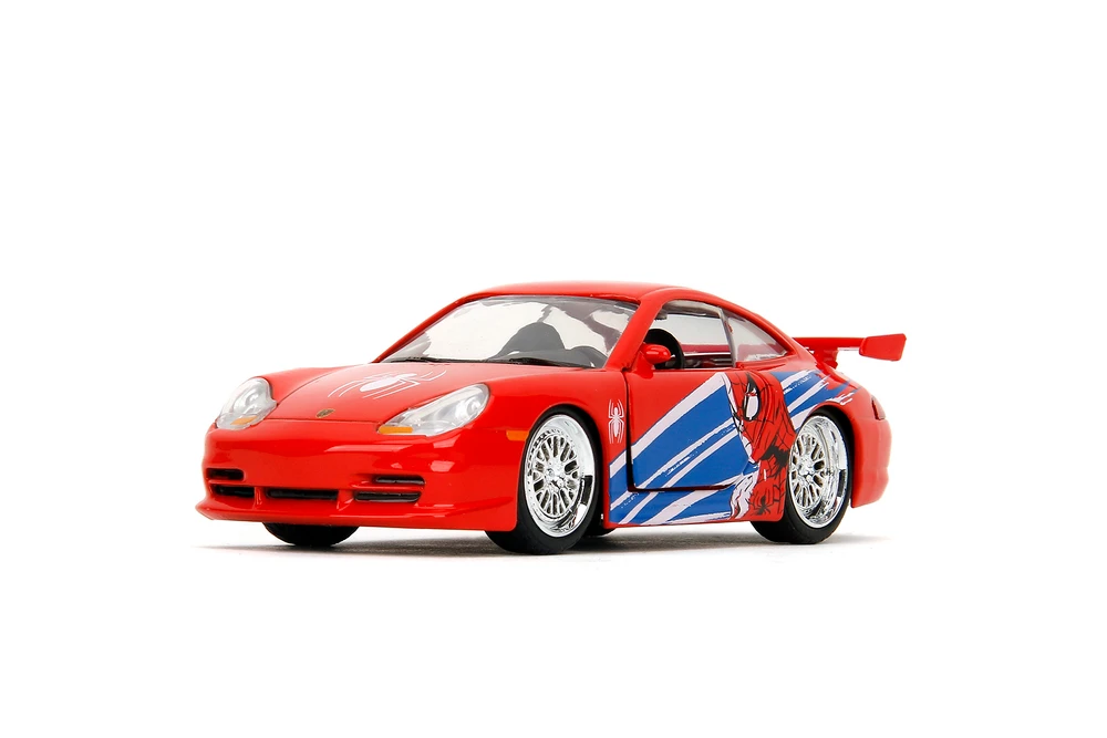 Porsche 911 GT3 RS (996), Marvel Spide Man, Red - Jada Toys 36068 - 1/32 Scale Diecast Model Toy Car