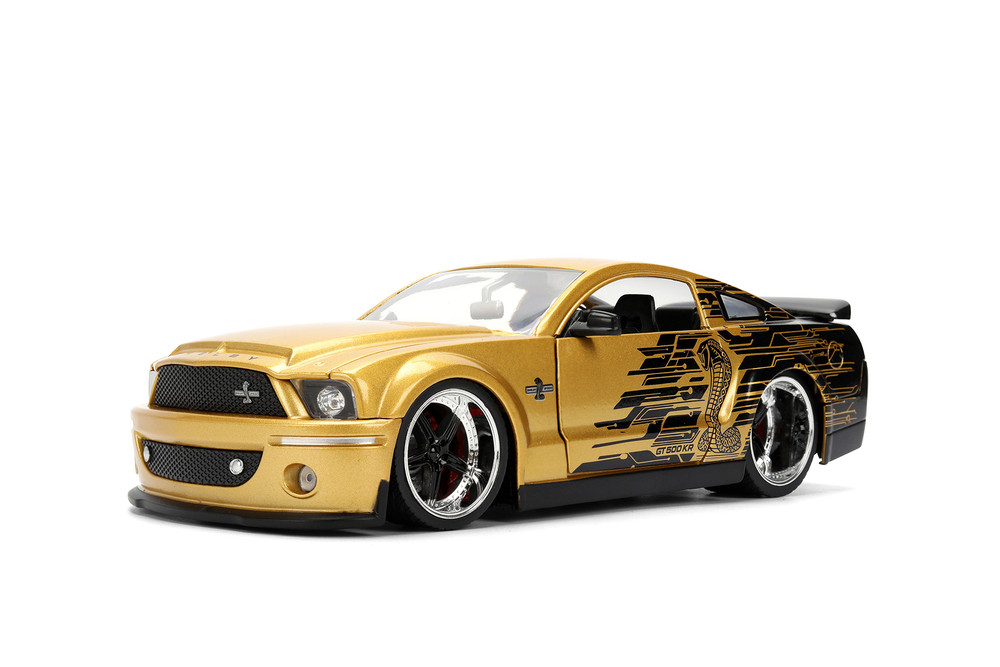 2008 Ford Mustang Shelby GT-500KR, Gold/Black - Jada Toys 36462 - 1/24 Scale Diecast Model Toy Car