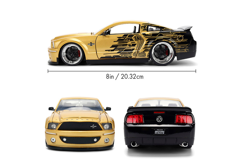 2008 Ford Mustang Shelby GT-500KR, Gold/Black - Jada Toys 36462