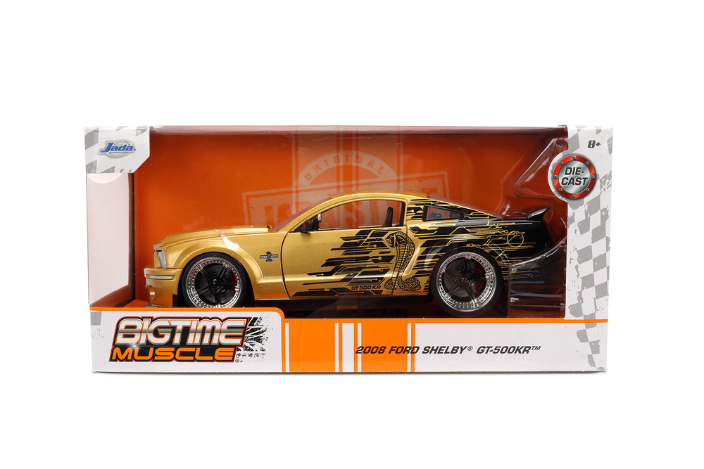 2008 Ford Mustang Shelby GT-500KR, Gold/Black - Jada Toys 36462