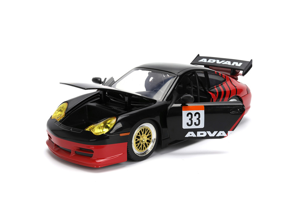 Porsche 911 GT3 RS (996) #33 ADVAN, Black/Red - Jada Toys 36371