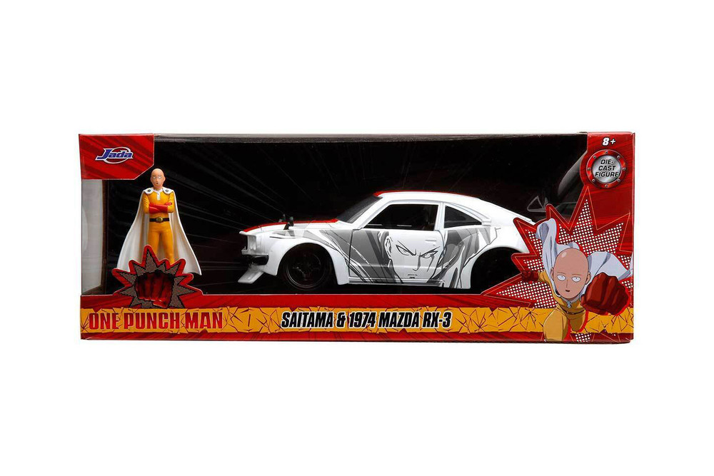 One Punch Man 2-Pack Toyota Supra & Mazda Rx-3, Red/White - Jada