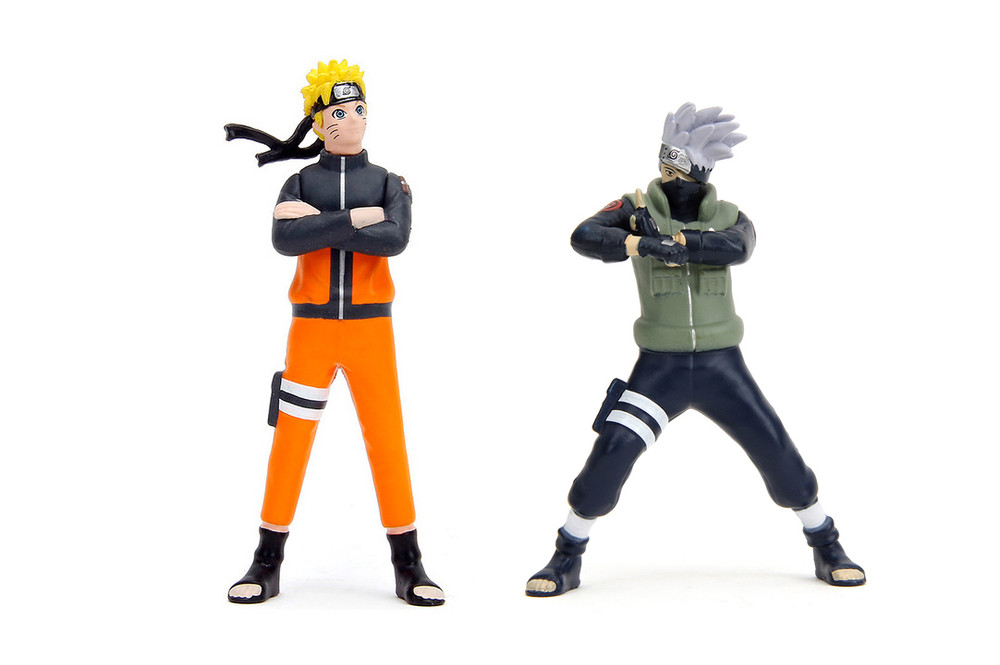 Naruto 2-Pack Nissan GT-R & Mazda RX-7, Orange/Blue - Jada Toys