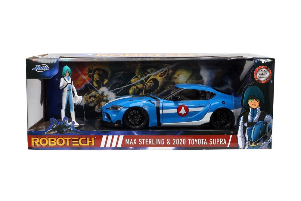 Robotech 4-Pack 2020 Toyota Supra w/Figure - Jada Toys 33676-33679-33685-33682 - 1/24 Scale Diecast Model Toy Cars