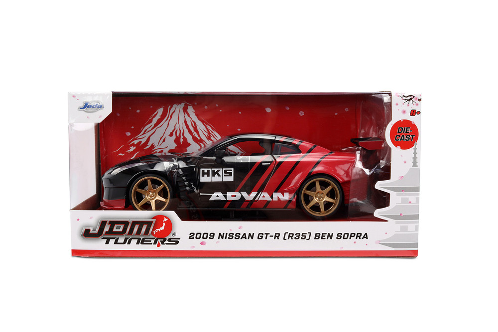 2009 Nissan GT-R Ben Sopra HSK "Advan", Black/Red - Jada Toys 37022 - 1/24 Scale Diecast Model Toy Car