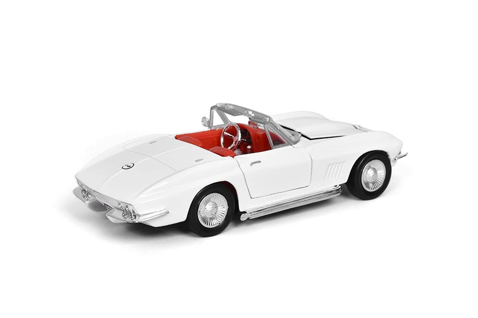 1967 Chevy Corvette Convertible, White - Showcasts 77224WR - 1/24 Scale Diecast Model Toy Car
