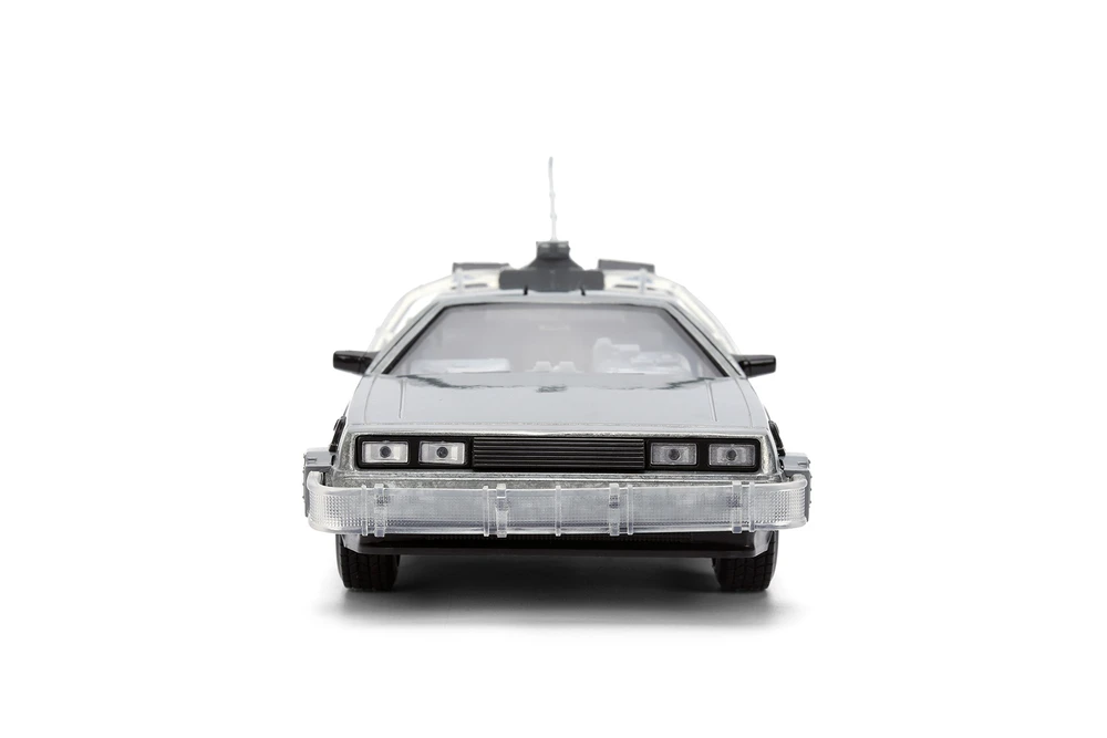 DeLorean DMC w/DR. E. Brown's Enterprise Truck 40th Anniversary Packaging - Jada Toys 36849 - 1/24 Scale Diecast Model Toy Car