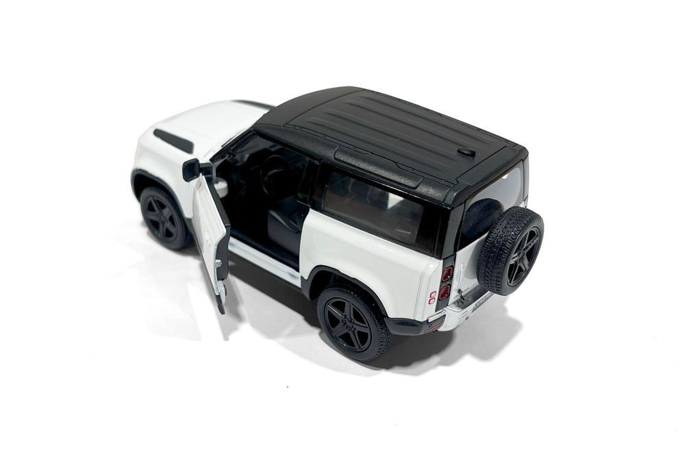 ミニカー Cararama 1/43 Land Rover Defender Land Rover Defender 90, White w/Black Roof - Kinsmart 5428DW - 1