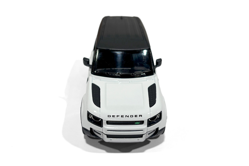 Land Rover Defender 90, White w/Black Roof - Kinsmart 5428DW - 1