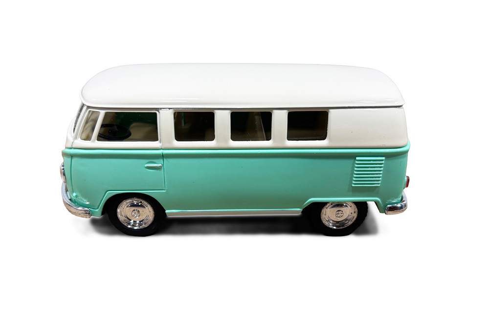 1962 Volkswagen Classical Bus, Pastel Green - Kinsmart 5377DY - 1/32 Scale Diecast Model Toy Car