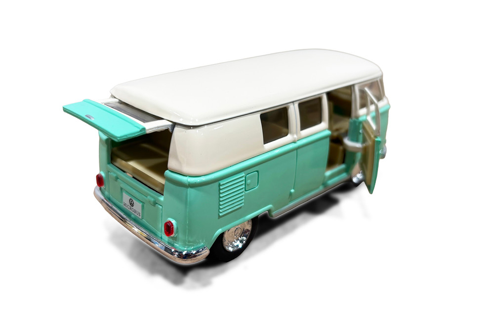 1962 Volkswagen Classical Bus, Pastel Green - Kinsmart 5377DY - 1/32 Scale Diecast Model Toy Car