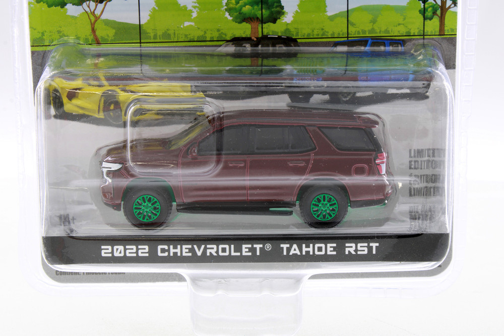GREEN MACHINE 2022 Chevy Tahoe RST, Burgundy - Greenlight 68010B/48 - 1/64 Scale Diecast Model Toy Car