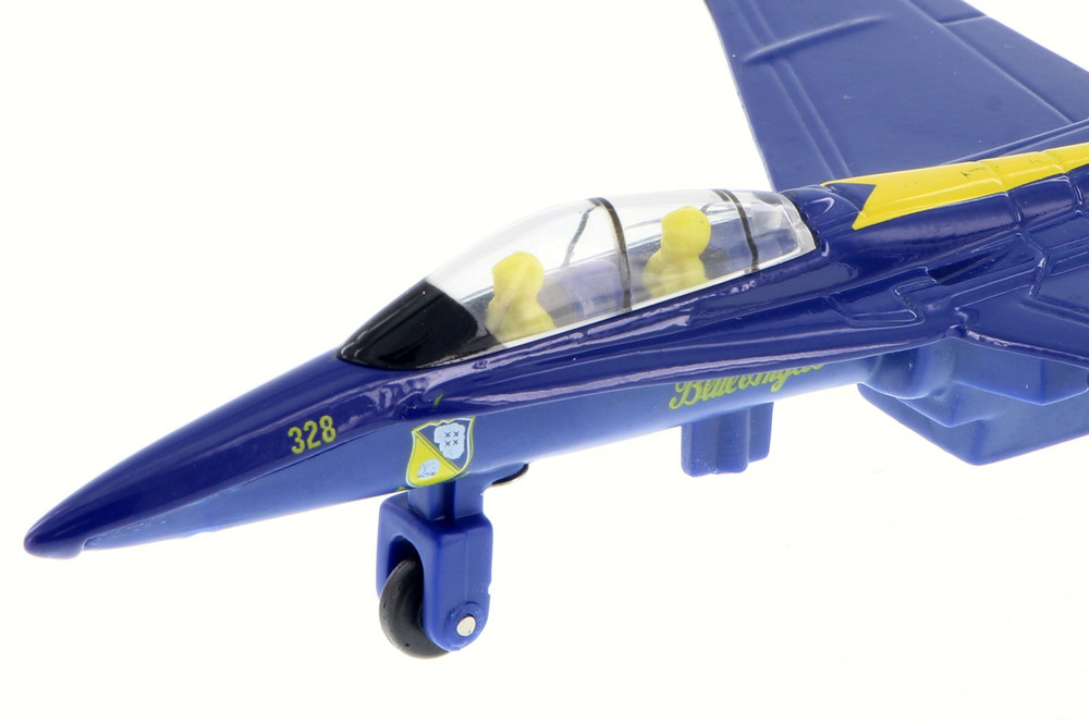 Box of 6 X-Force Commander US Navy F-18 Hornet Blue Angels, Blue/Yellow - Showcasts 51300 - 6.5" Scale Diecast Model Toy Jets
