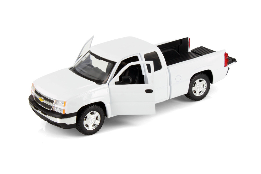 Box of 4 2006 Chevy Silverado 1500 Double Cab Truck, ASSTD - Showcasts 77393D - 1/25 Scale Diecast Model Toy Cars