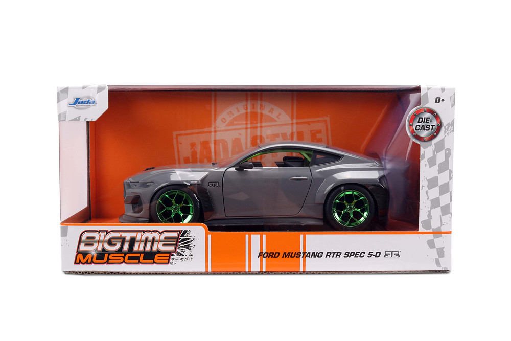 2024 Ford Mustang RTR Spec 5-D, Glossy Gray - Jada Toys 36593 - 1/24 Scale Diecast Model Toy Car
