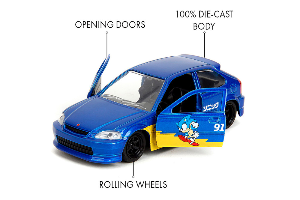 1997 Honda Civic Type R, Sonic the Hedgehog - Jada Toys 35482 - 1