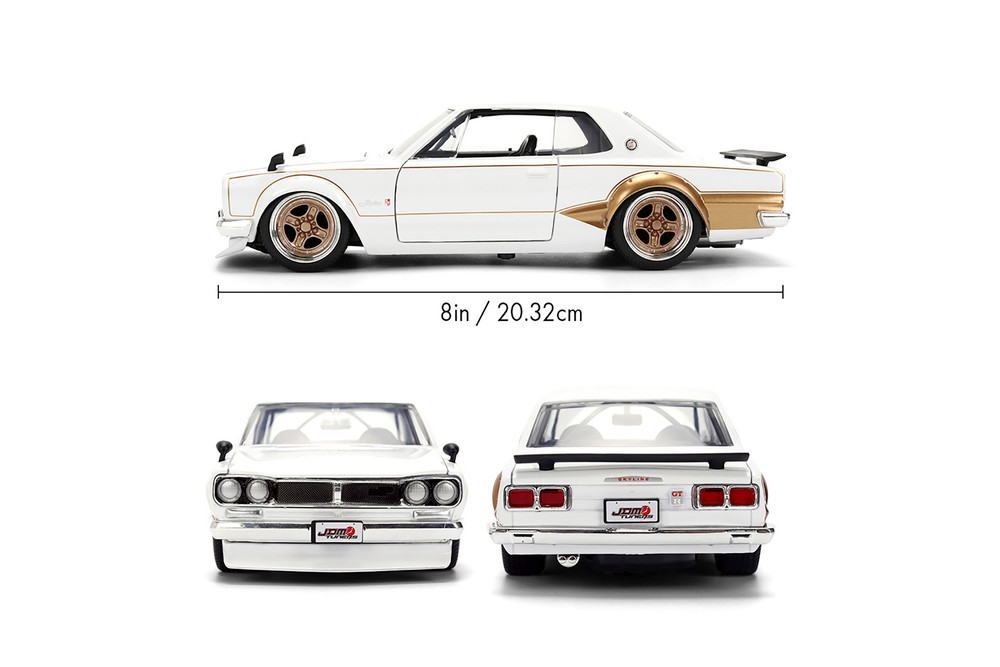 1971 Nissan Skyline GT-R, White/Gold - Jada Toys 37021 - 1/24