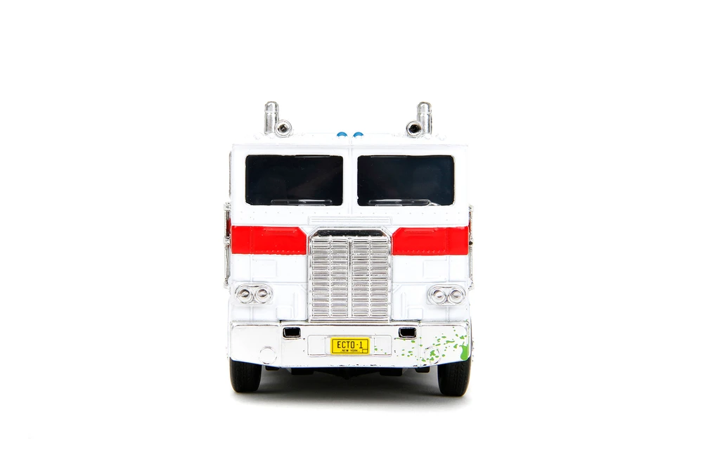 Optimus Prime Truck Ghostbuster Ecto-1 Crossover, Transformers - Jada Toys 35862 - 1/32 Scale Diecast Model Toy Car