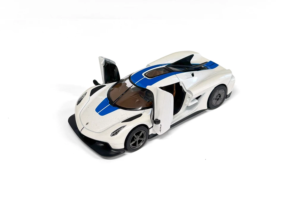 Koenigsegg Jesko Absolut Livery Edition, White - Kinsmart 5473DF - 1/36 Scale Diecast Model Toy Car