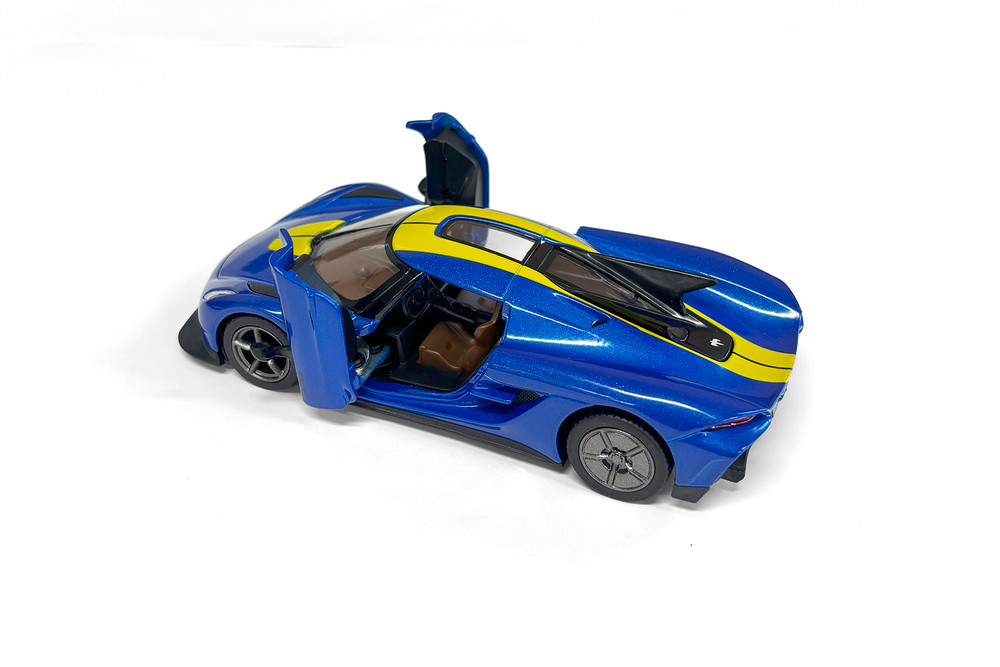 Koenigsegg Jesko Absolut Livery Edition, Blue - Kinsmart 5473DF - 1/36 Scale Diecast Model Toy Car