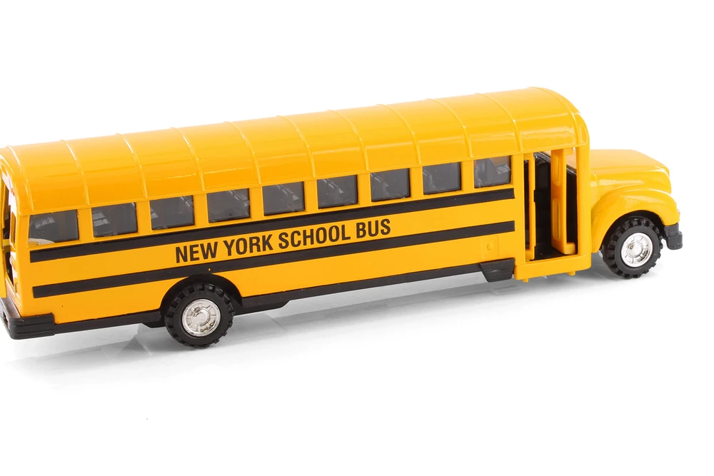 Box of 4 New York Super School Bus, Yellow - Showcasts 9948/4DNY - 8.5" Scale Diecast Model Toy Cars
