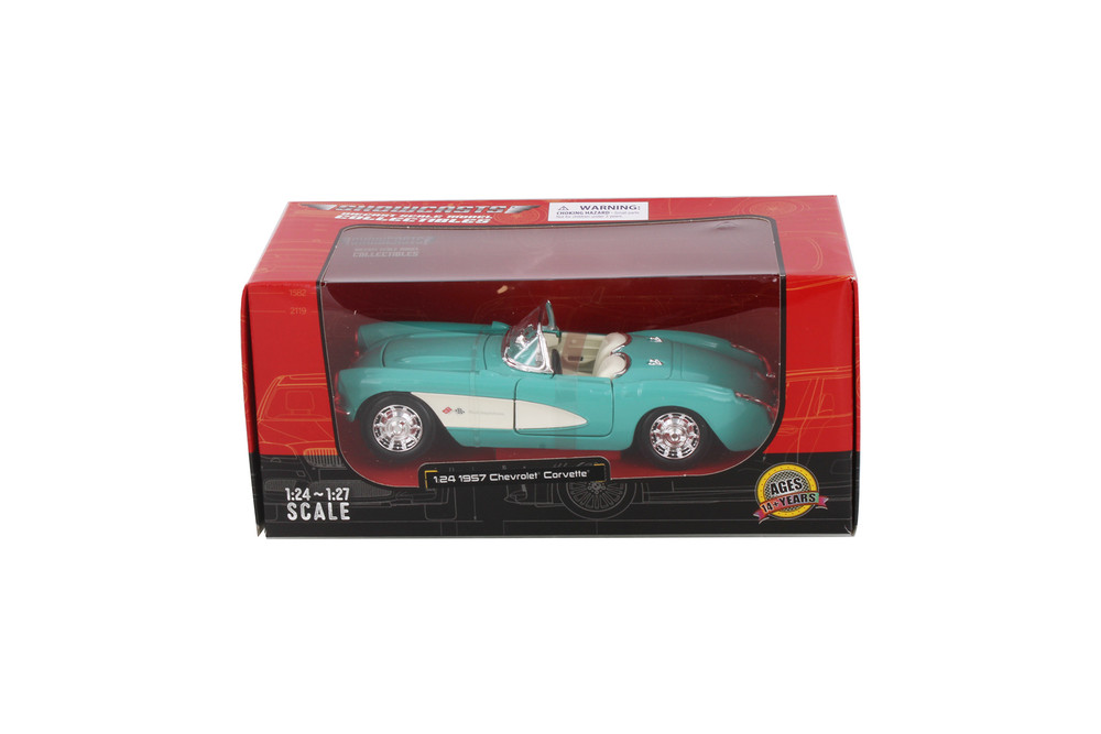 1957 Chevy Corvette Convertible, Turquoise - Showcasts 38275TQ - 1/24 Scale Diecast Model Toy Car
