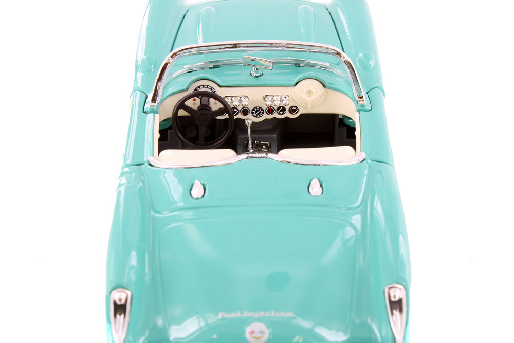 1957 Chevy Corvette Convertible, Turquoise - Showcasts 38275TQ - 1/24 Scale Diecast Model Toy Car