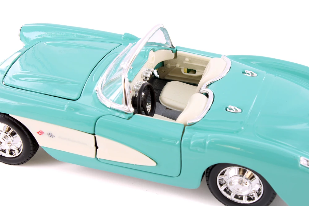 1957 Chevy Corvette Convertible, Turquoise - Showcasts 38275TQ - 1/24 Scale Diecast Model Toy Car