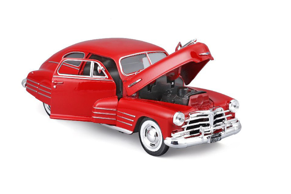 1948 Chevy Fleetline Aerosedan, Red - Maisto 32921R - 1/24 Scale Diecast Model Toy Car