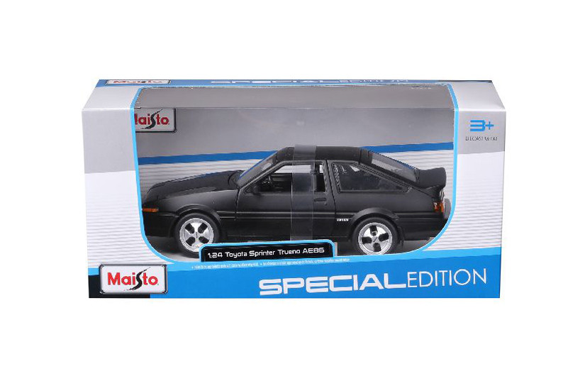 Toyota Sprinter Trueno AE86, Black - Maisto 32916BK - 1/24 Scale Diecast Model Toy Car