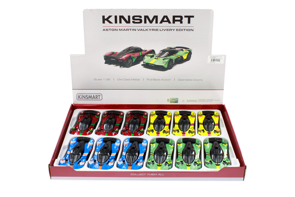 Box of 12 Aston Martin Valkyrie Livery Edition, ASSTD - Kinsmart